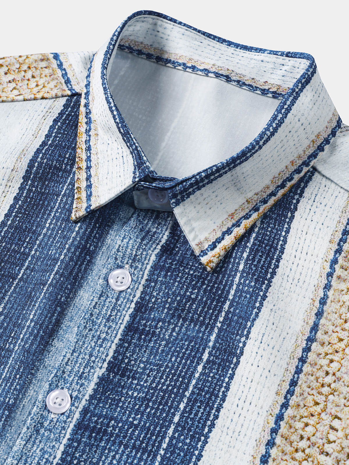 Chemise Homme à Imprimé Rayures Graphiques Manches Courtes