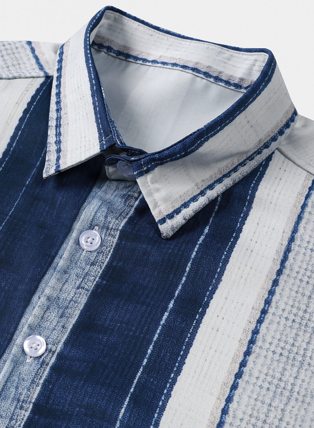 Chemise Homme à Rayures Graphiques Décontractée Manches Courtes
