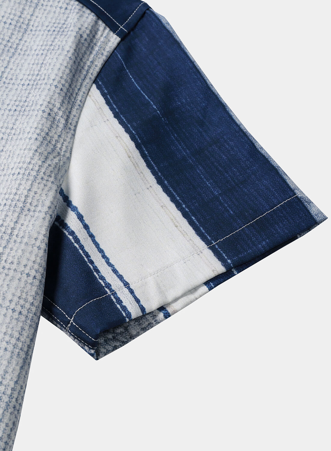 Chemise Homme à Rayures Graphiques Décontractée Manches Courtes