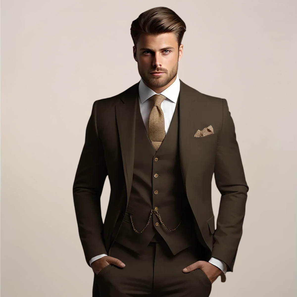 Clemente | Traje formal de tres piezas para hombre de primavera