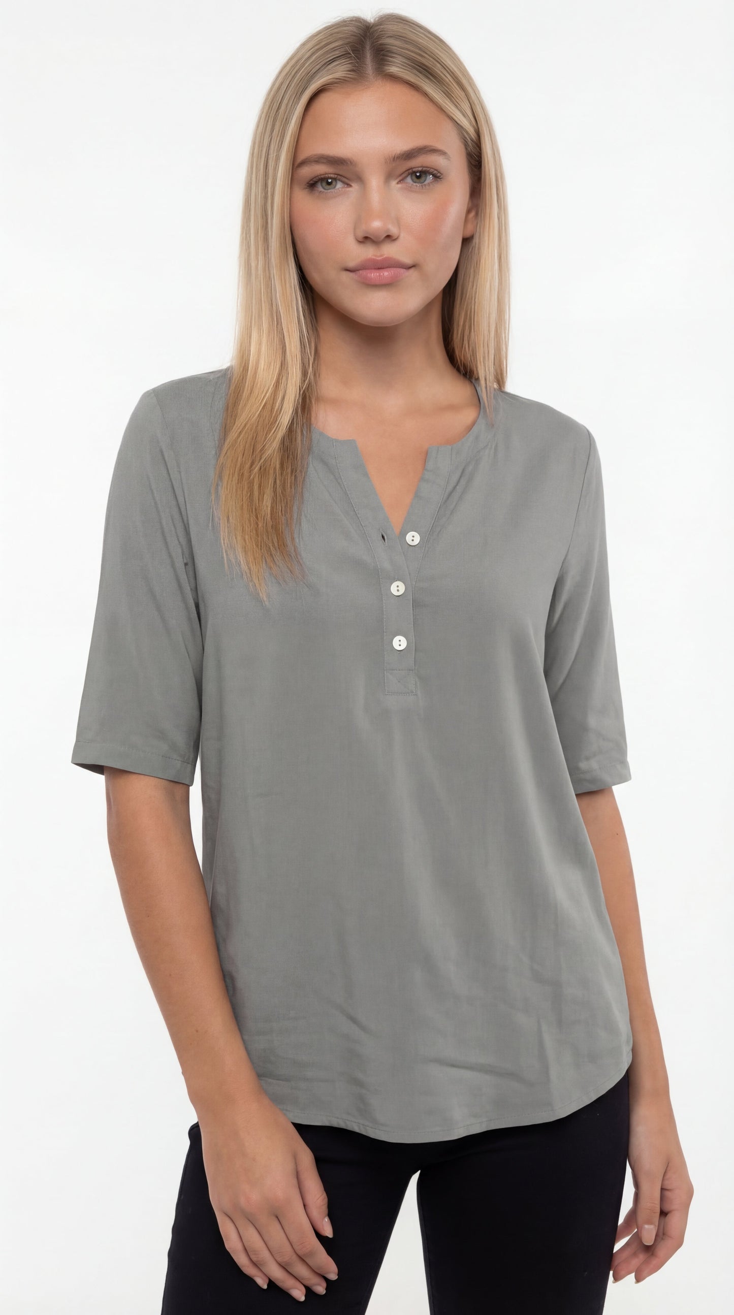 MartaGarciaGarcia | HENLEY Camiseta Básica de Mujer