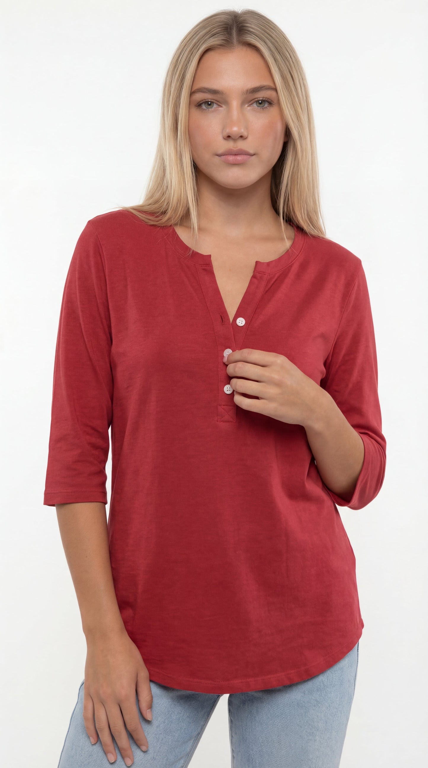 MartaGarciaGarcia | HENLEY Camiseta Básica de Mujer