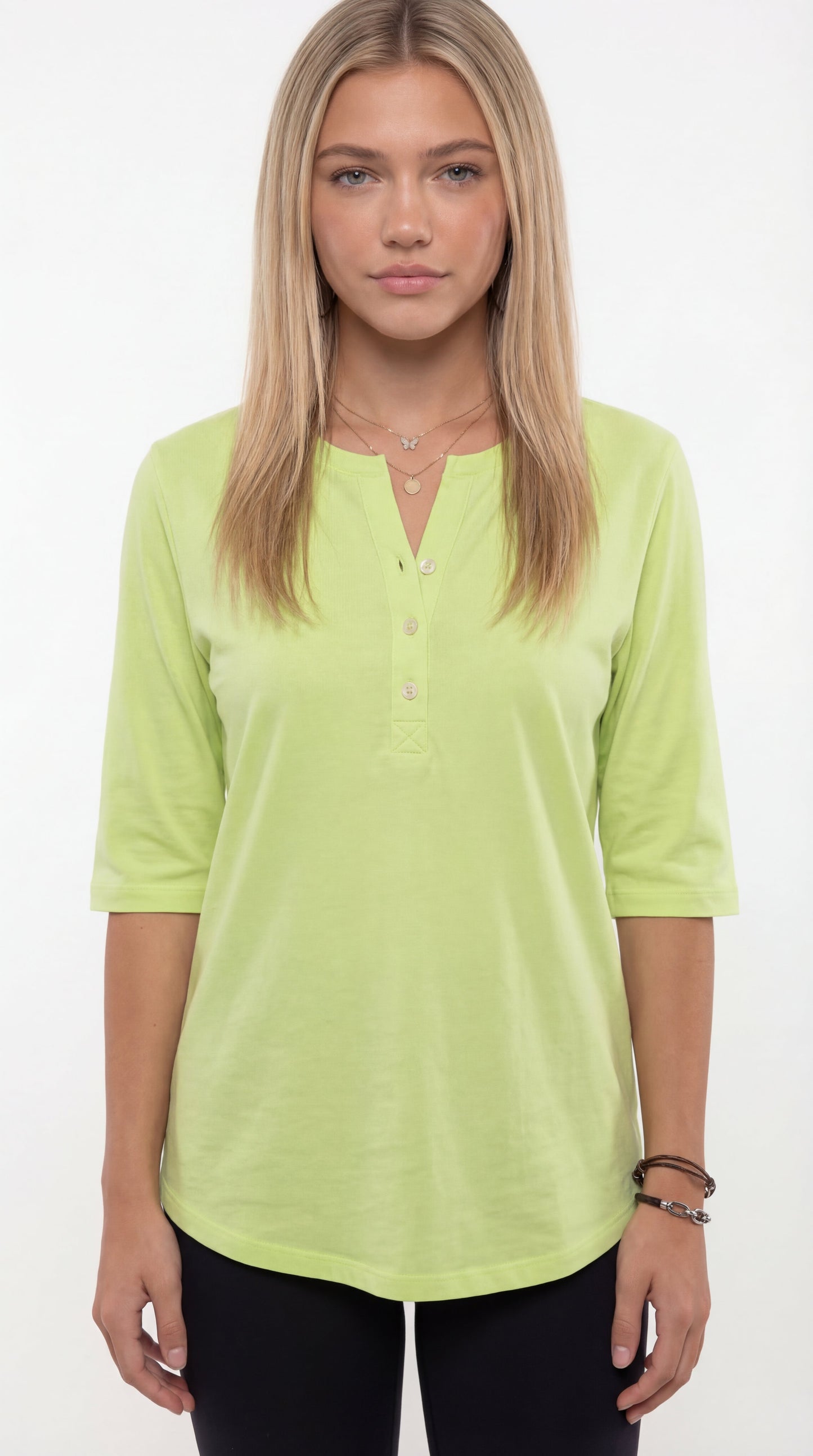 MartaGarciaGarcia | HENLEY Camiseta Básica de Mujer